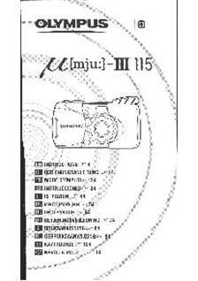 Olympus Mju 3 Zoom 115 manual. Camera Instructions.